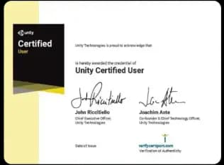 Unity Certificate